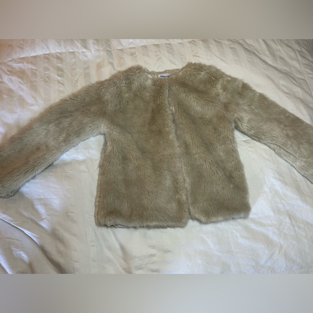 Mayoral Tan Plush Jacket Cozy Casual Wear